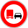 Verkehrszeichen für Überholverbot von LKW