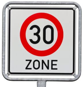 Das Verkehrsschild für die Tempo-30er-Zone