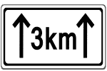 Zeichen 1001-31: Verbotsstrecke 3km