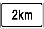 Zeichen 1004-35: Entfernung von 2km