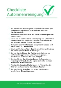 Checkliste Auoinnenreinigung