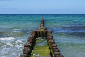 Buhne: An Nordsee und Ostsee oft Teil des Küstenschutzes.