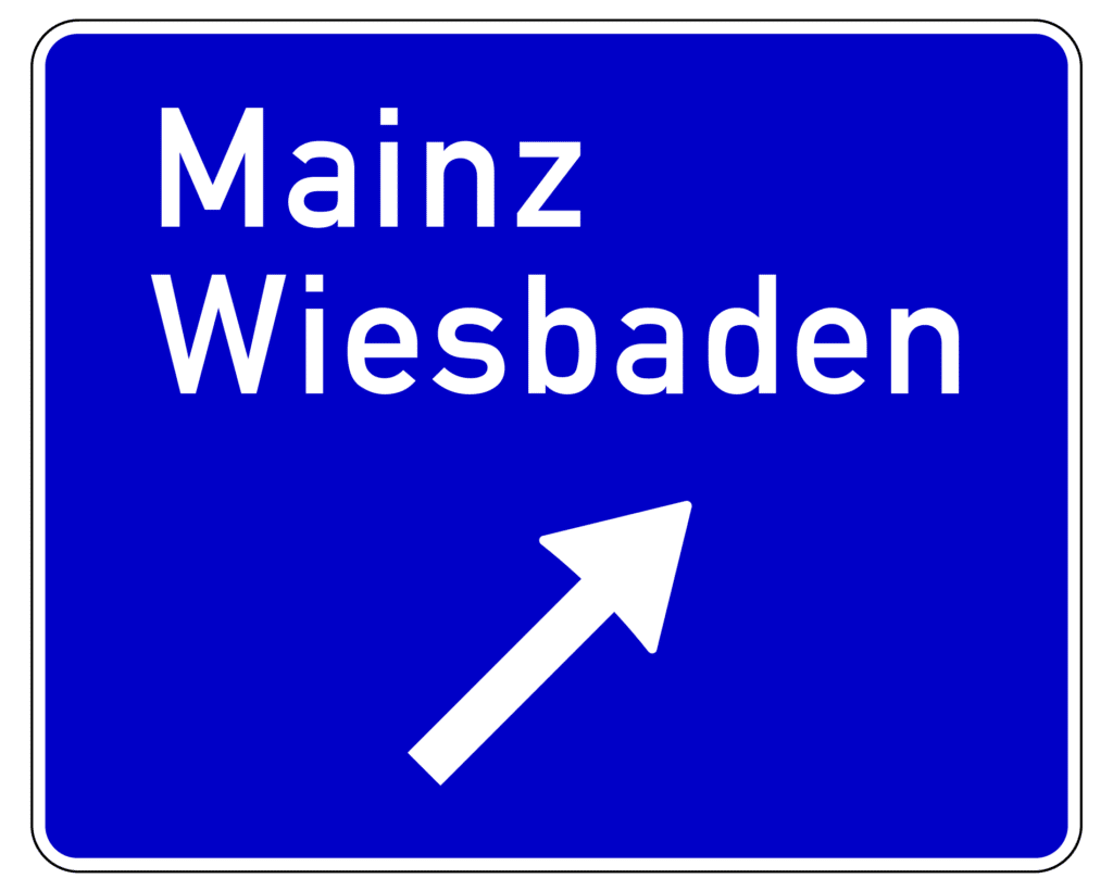 VZ 332: Ausfahrttafel auf Autobahnen