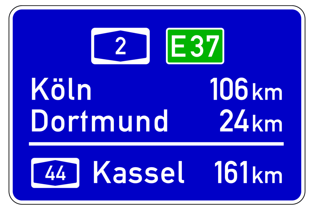 VZ 453: Entfernungstafel