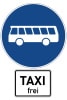 Zeichen 245: Busspur für Taxi freigegeben