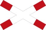 Verkehrszeichen 201-52: Andreaskreuz liegend
