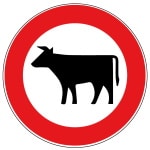 Verkehrszeichen 257: Verbot für Viehtrieb