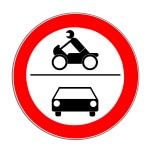 Verkehrszeichen 260: Verbot für Motorräder und Kfz