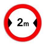 Verkehrszeichen 264: Verbot für Kfz breiter als xx m