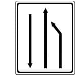 VZ 532: Einengungstafel mit Gegenverkehr