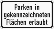 Verkehrszeichen 1053-30: Parken in den gekennzeichneten Flächen erlaubt