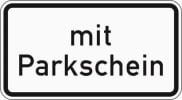 Verkehrszeichen 1053-31: Parken mit Parkschein erlaubt