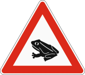 VZ 101-14: Amphibienwanderung, Aufstellung rechts