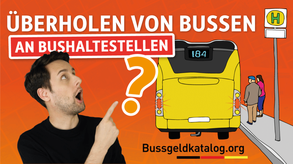 Welche Regeln gelten beim Überholen von Bussen an Haltestellen? Die Antwort gibt’s hier im Video.
